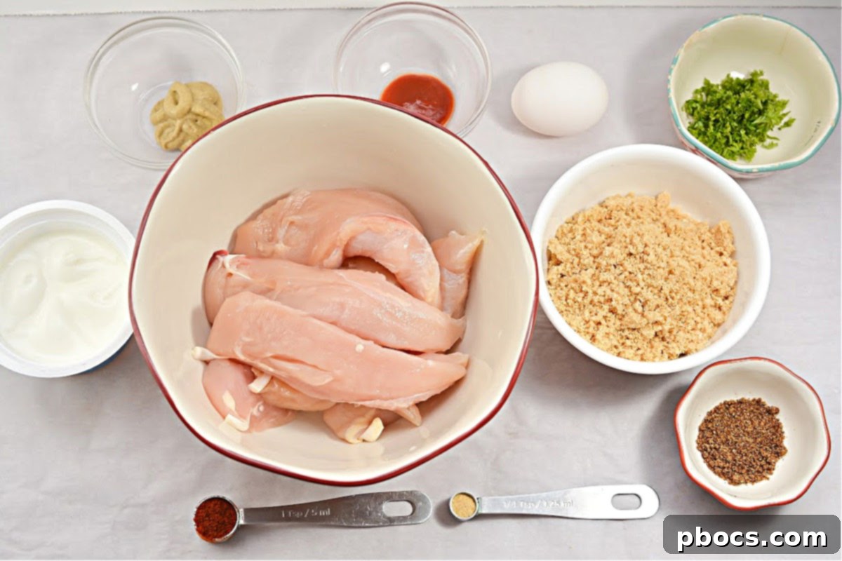 Crispy Keto Cajun Air Fryer Chicken Strips with two dipping sauces