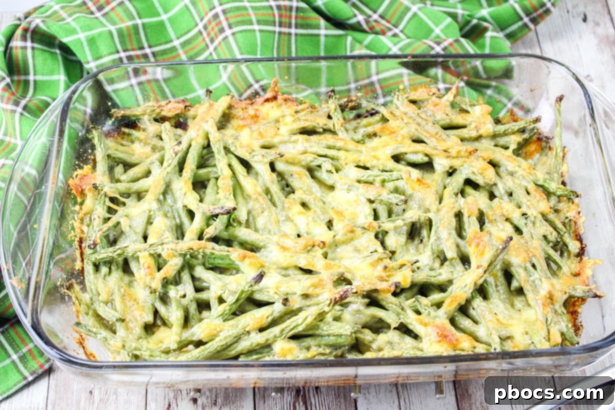 Creamy Keto Green Bean & Cheese Bake 10 Green beans topped with Parmesan and Gouda cheese