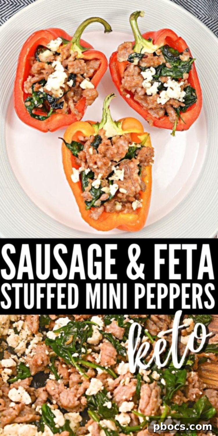 Hearty Keto Sausage Stuffed Bell Peppers 13 Keto Stuffed Peppers With Sausage - Pin for later