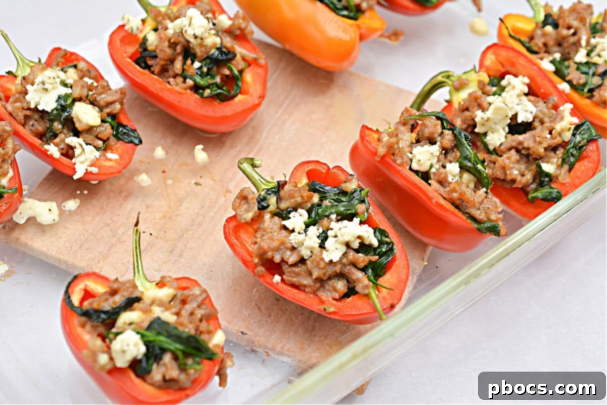 Hearty Keto Sausage Stuffed Bell Peppers 5 Meal prep friendly Keto Stuffed Peppers with Sausage