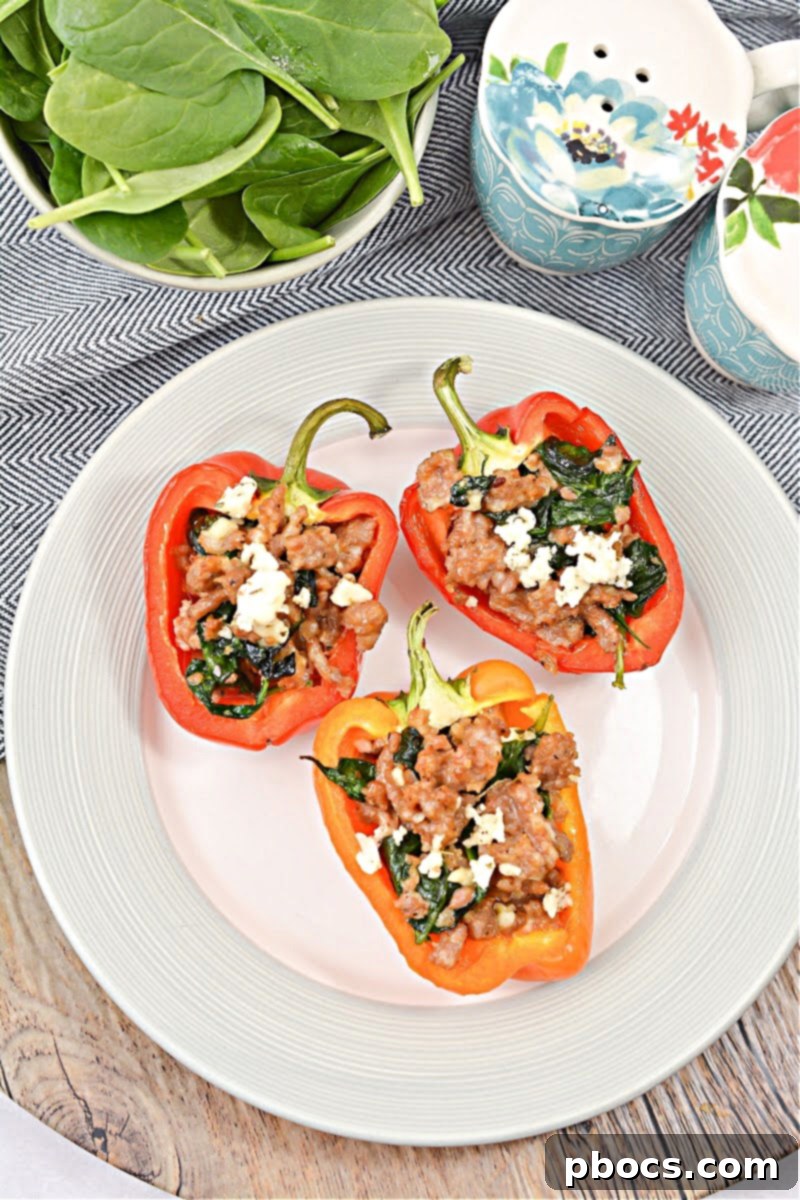 Hearty Keto Sausage Stuffed Bell Peppers 6 Spicy Feta Stuffed Peppers with optional jalapenos