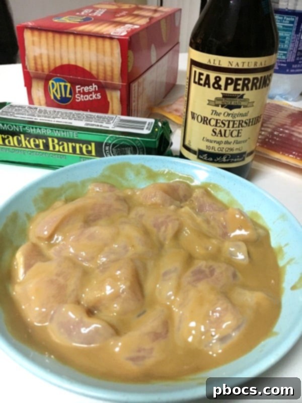 Bacon Wrapped Chicken Bites Ready for Broiling