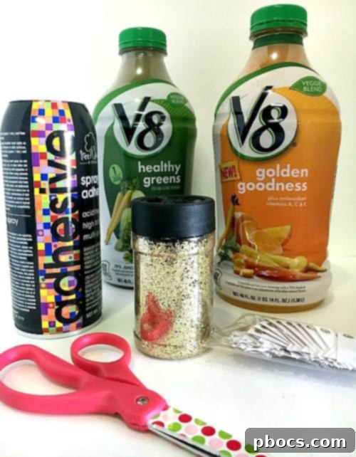 Supplies needed for a DIY Glitter Bowl craft