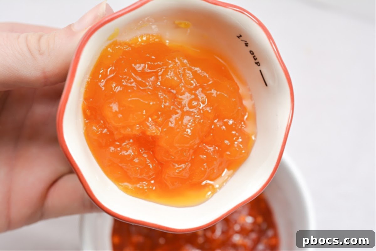 Shrimp sauce ingredients mixed