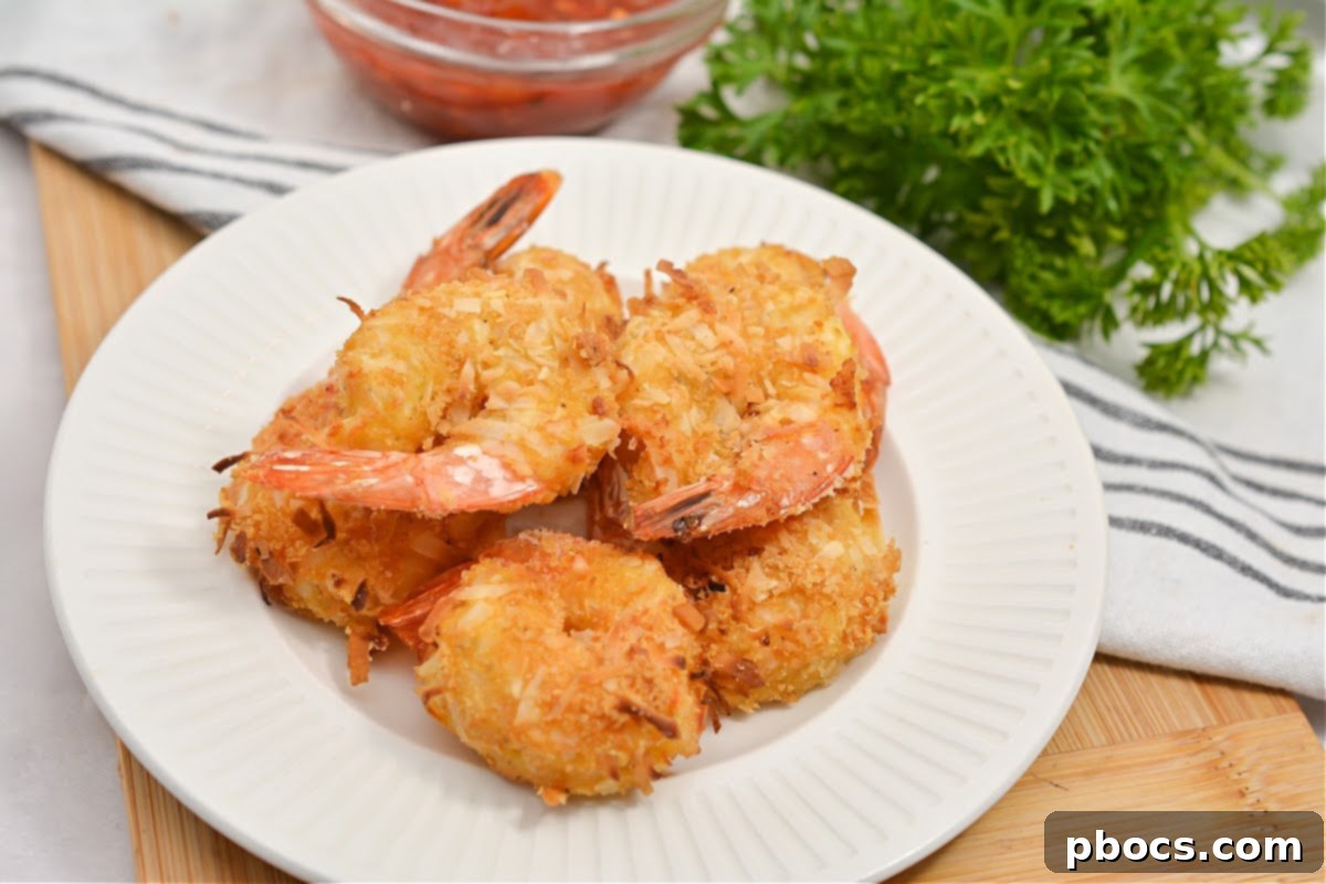 Keto Coconut Shrimp served with a side dish