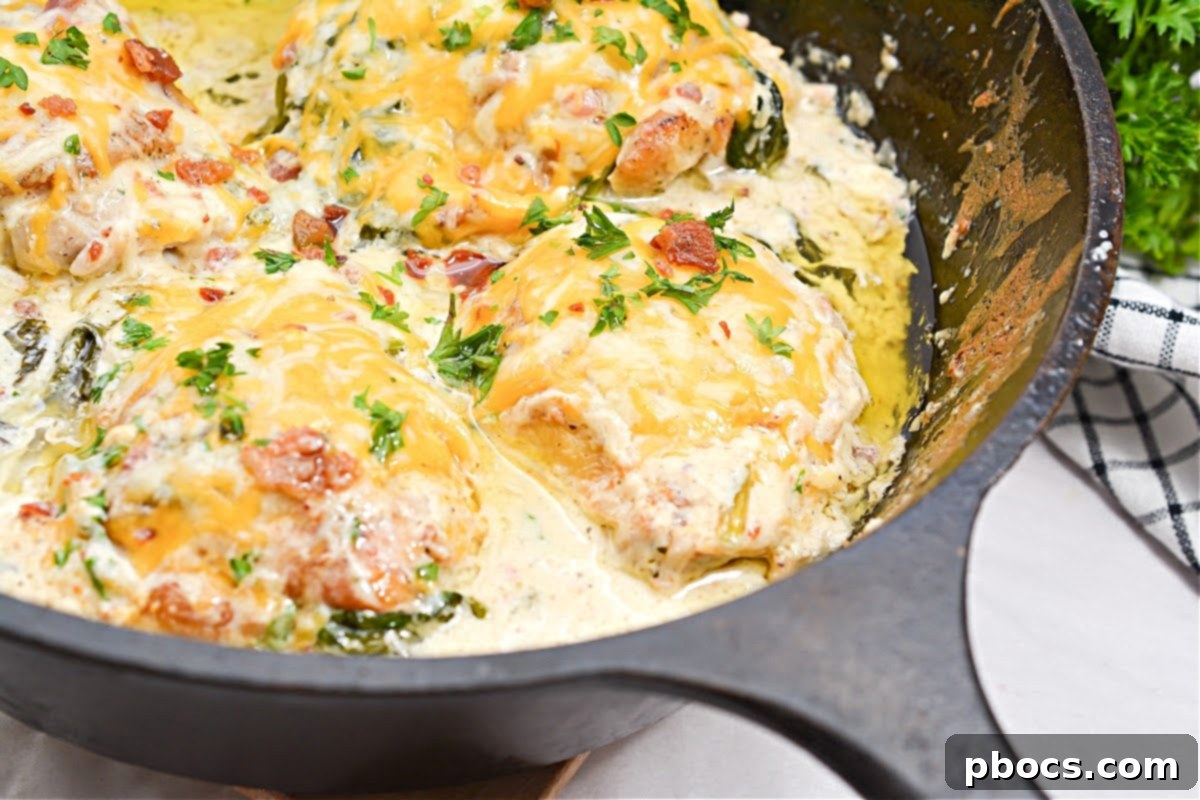 Addictive Creamy Keto Skillet Chicken 3 Close-up of Creamy Skillet Keto Crack Chicken showing rich sauce and chicken
