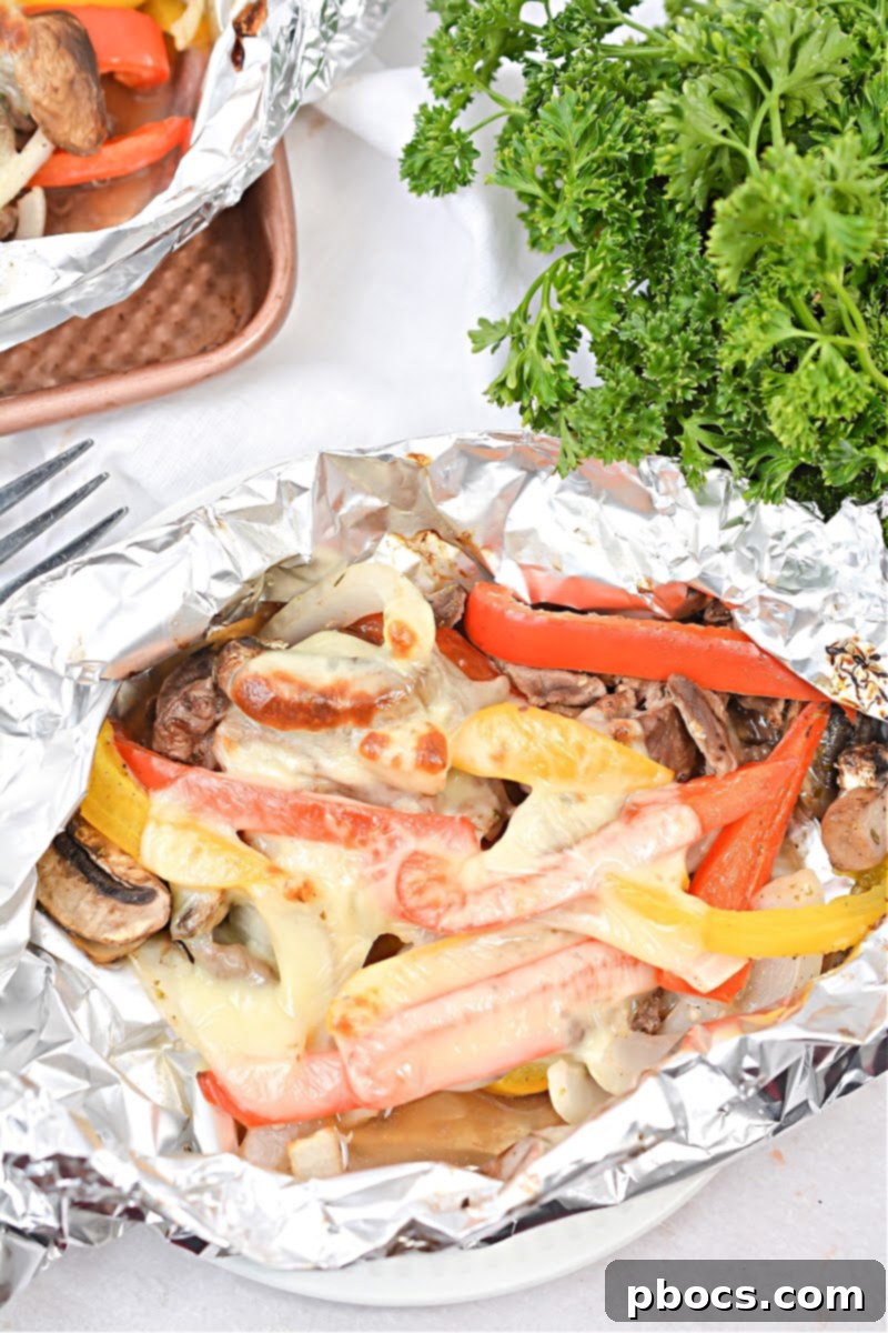 Keto Philly Cheesesteak Foil Packets - A delectable low-carb dinner idea, perfect for easy cleanup and meal prep
