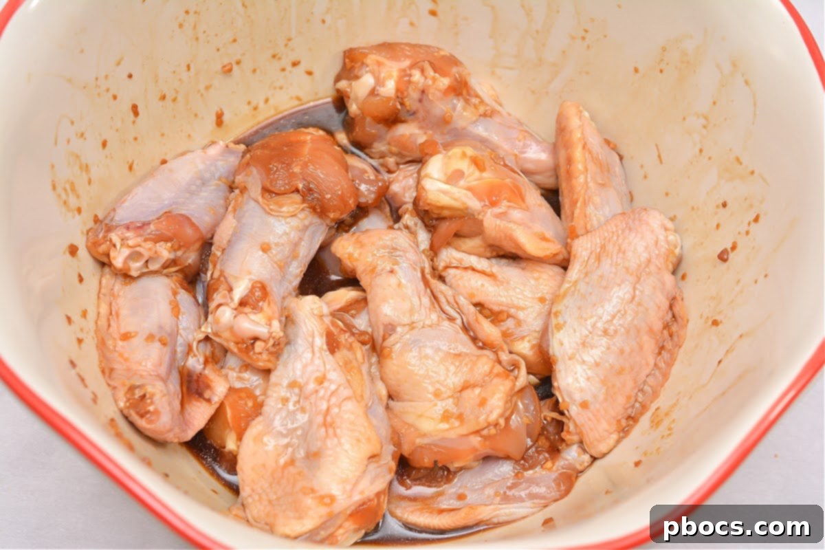 Keto Korean BBQ Chicken Wings - Marinating wings