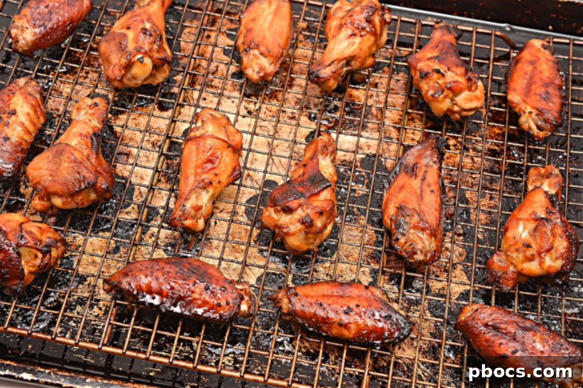 Keto Korean BBQ Chicken Wings - Wings on baking rack