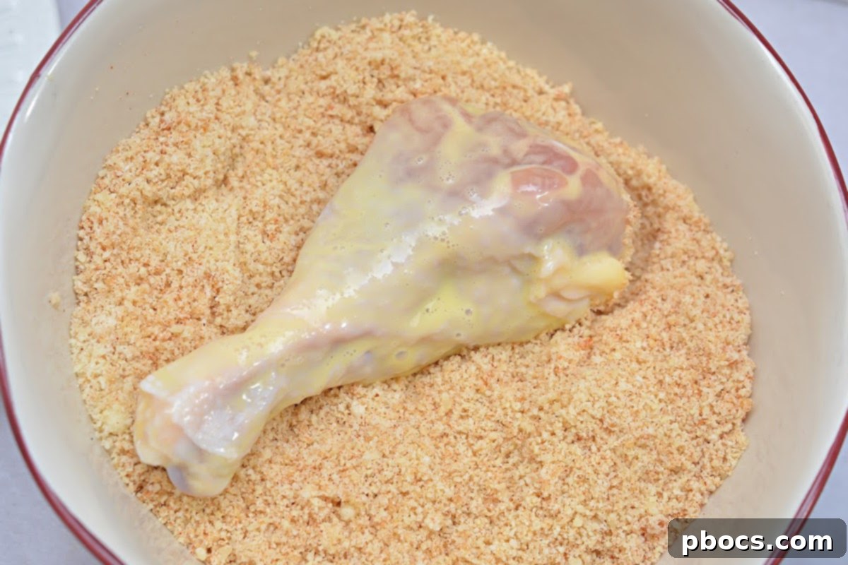 Step 5: Chilling breaded chicken on a baking sheet