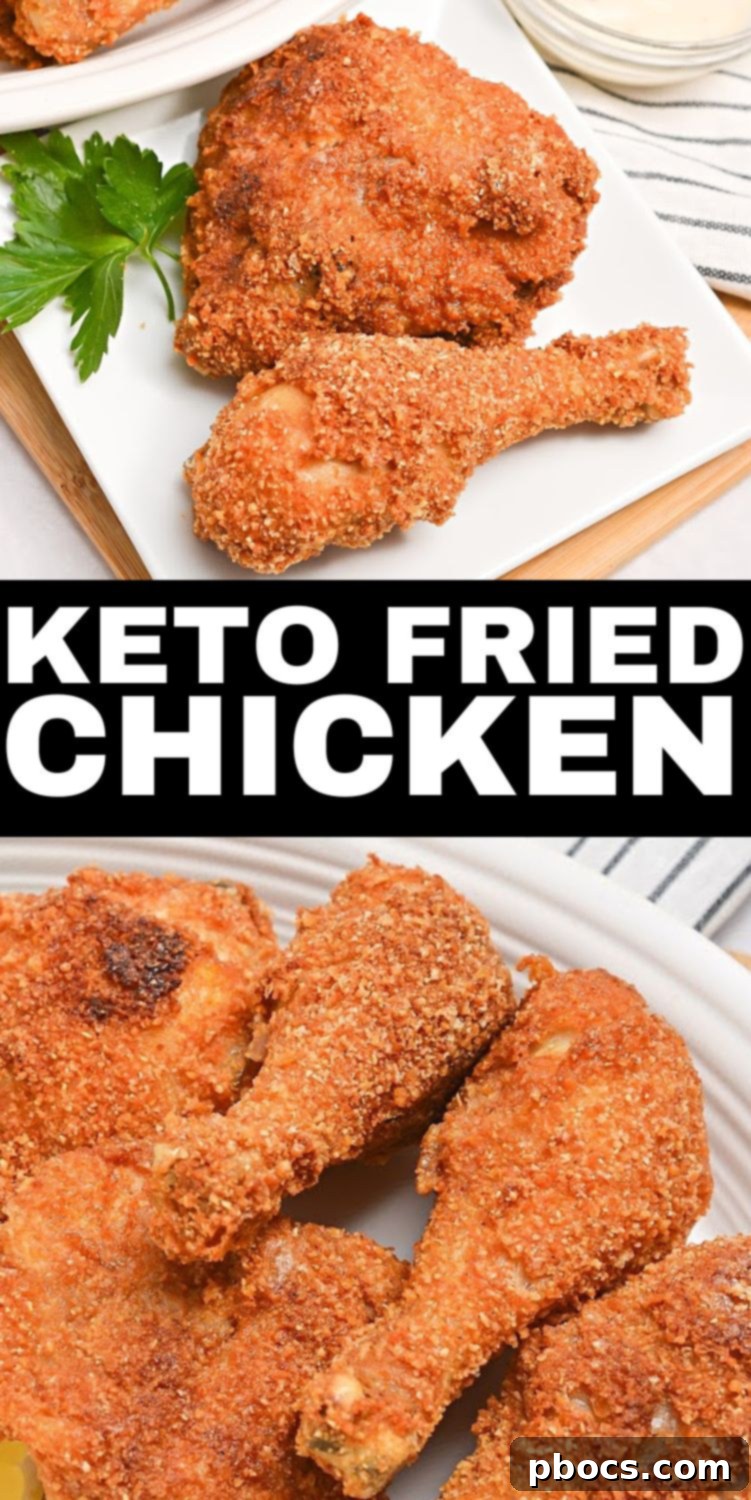 Keto Fried Chicken - Pinterest friendly image