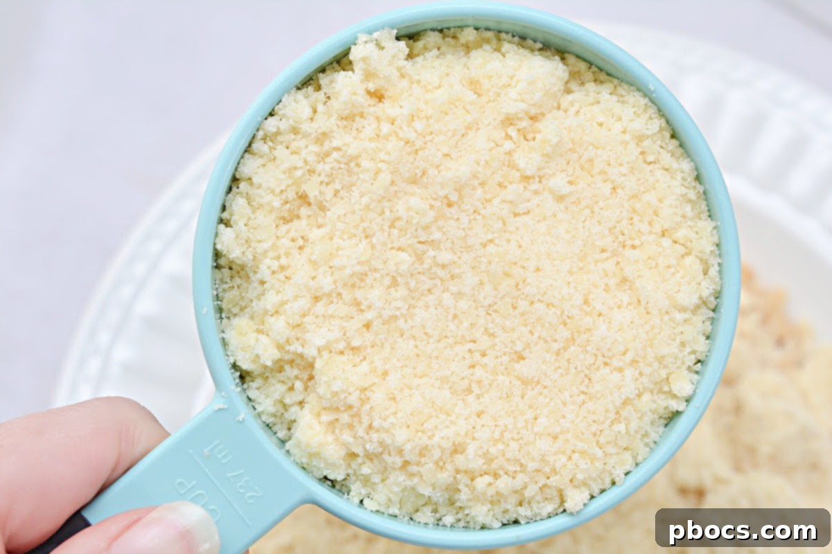 Step 2: Mixing dry breading ingredients for keto fried chicken