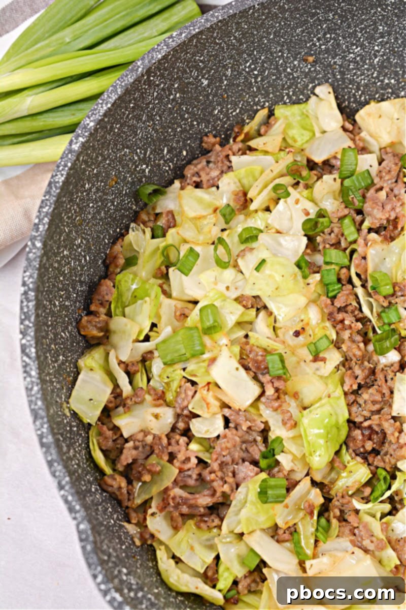 Keto Butter Fried Cabbage With Ground Sausage - Delicious Low-Carb Meal