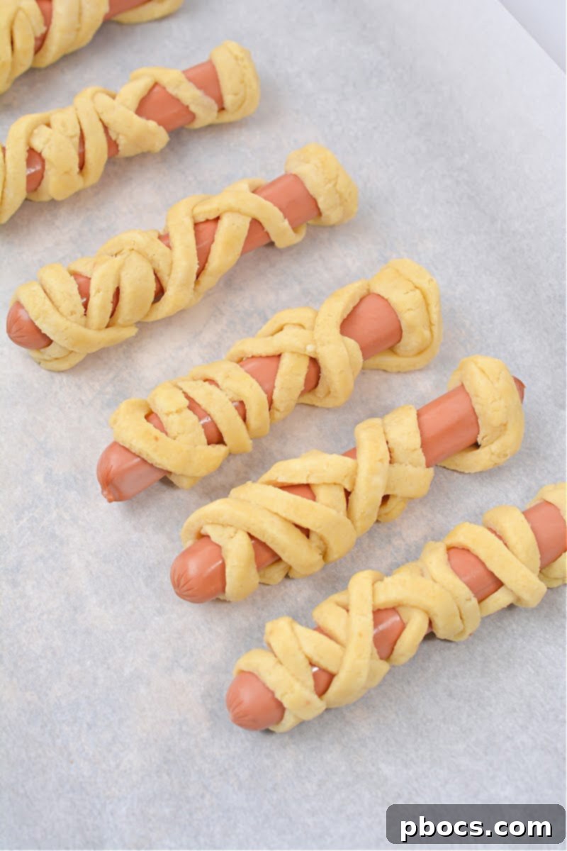 Wrapping Hot Dogs with Dough