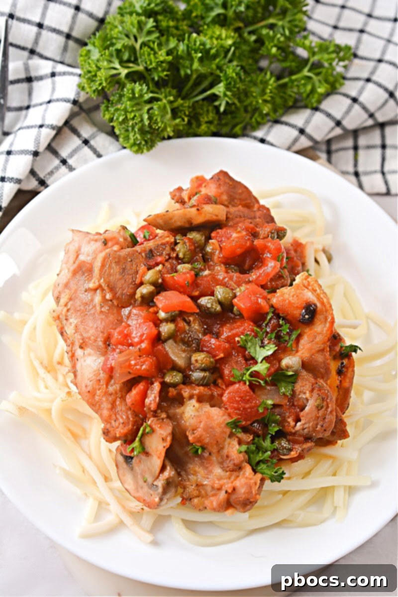 Keto Chicken Cacciatore ready to be served