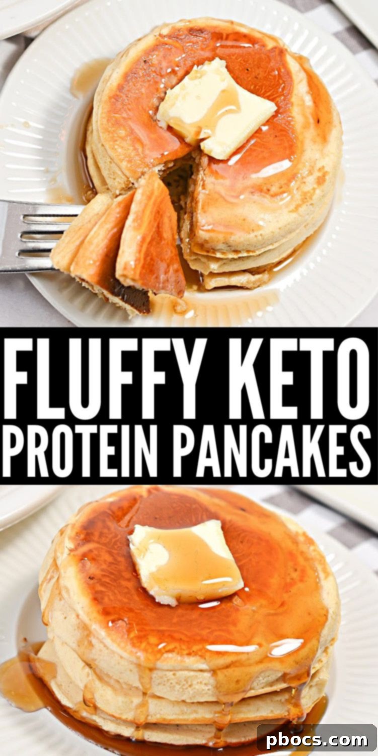 Keto Protein Pancakes Pinterest Pin Image