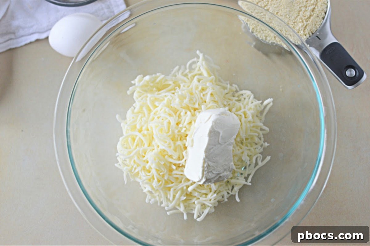 Keto Italian Deli Bake 9 Melting mozzarella and cream cheese for the fathead dough