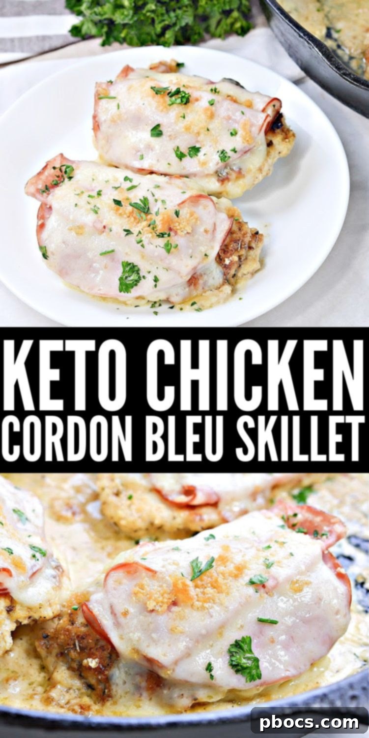 Pin for later: Keto Chicken Cordon Bleu Skillet recipe image