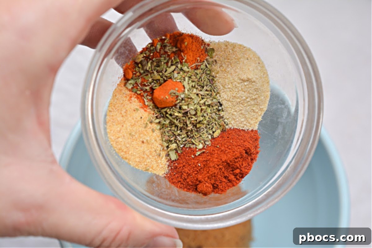 Mixing the keto brown sugar rub ingredients