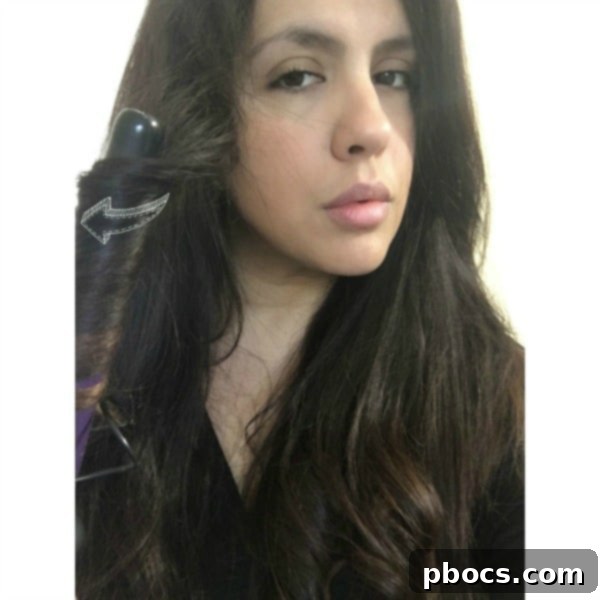 Curling Top Section Outward from Temple