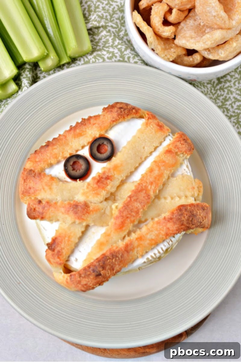 Keto Baked Brie Mummy