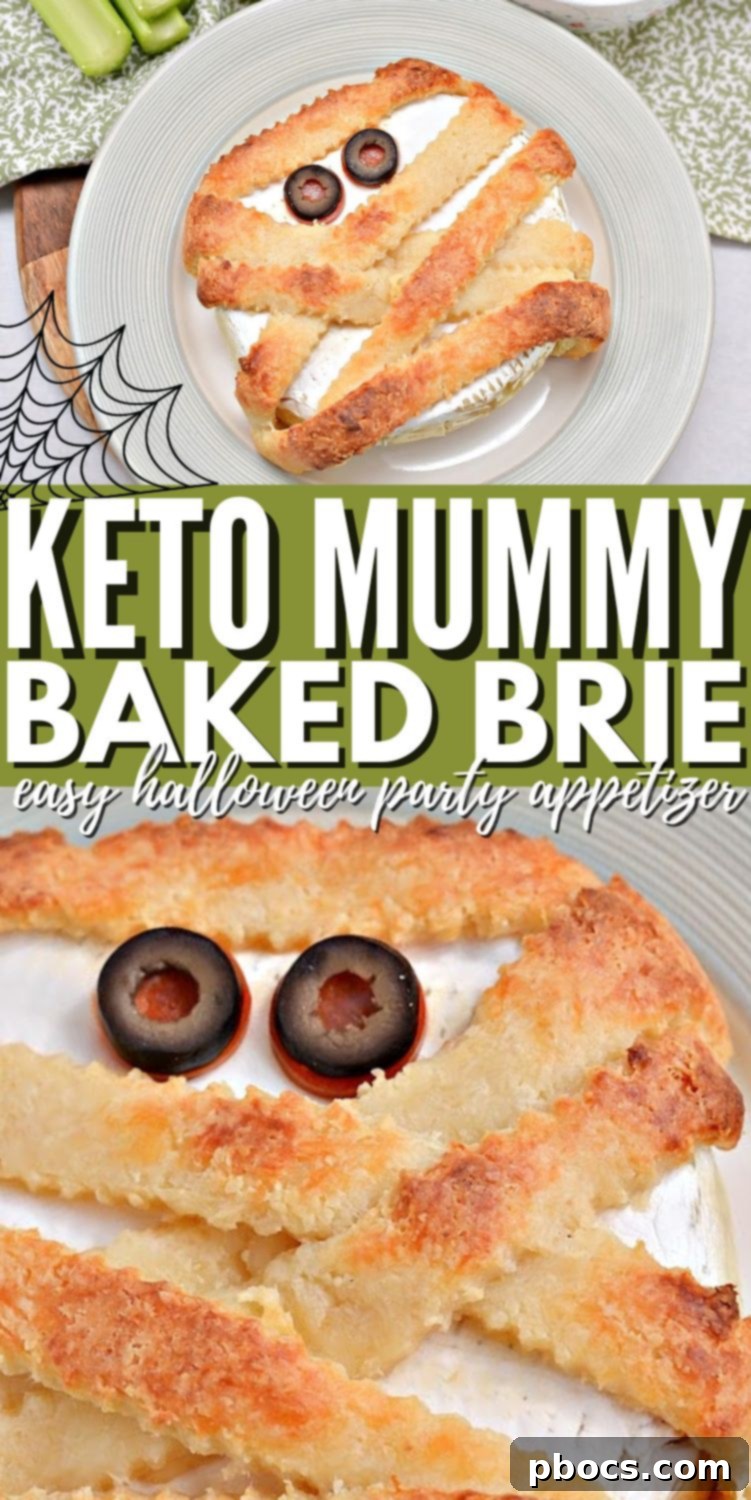 Keto Baked Brie Mummy