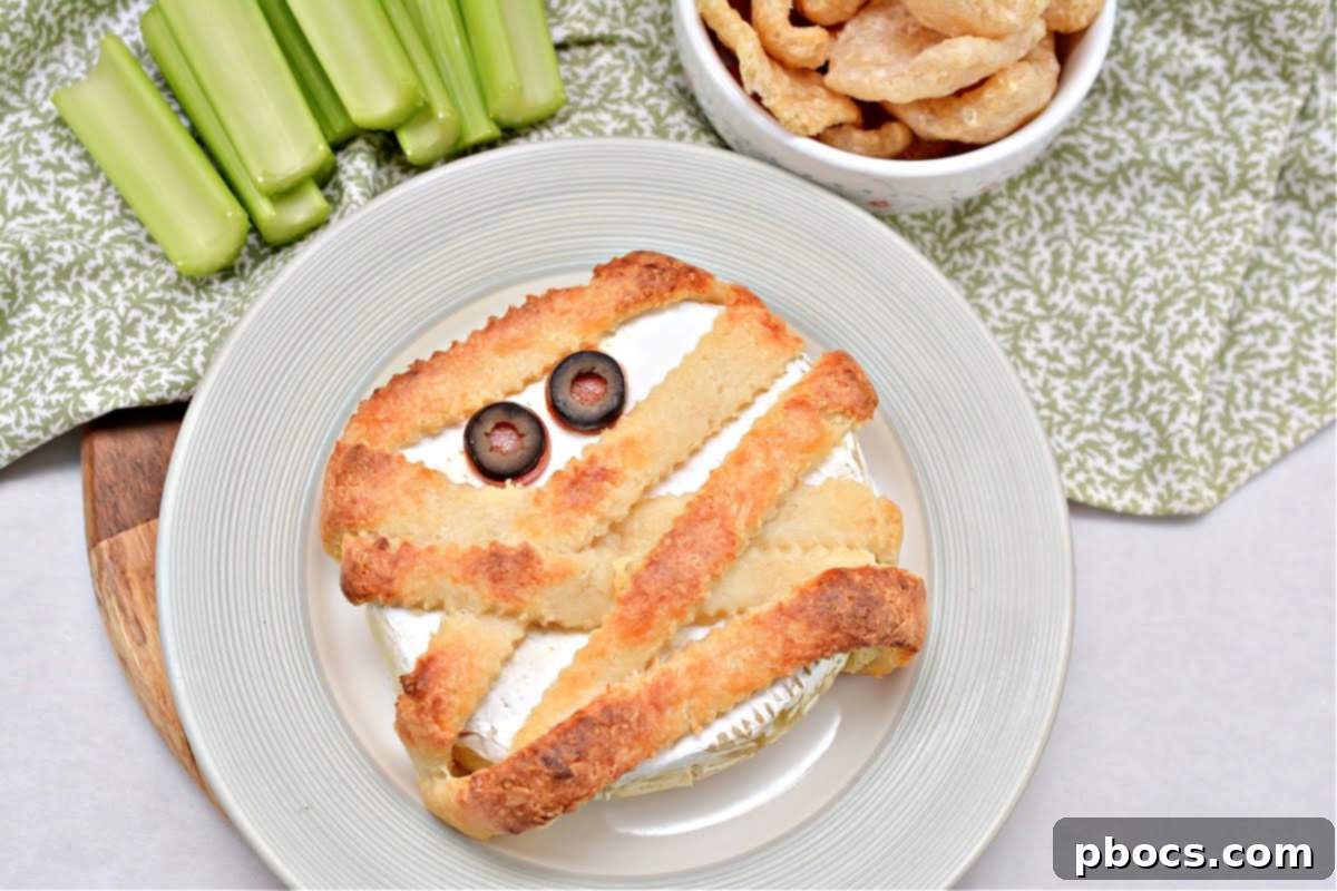 Keto Baked Brie Mummy