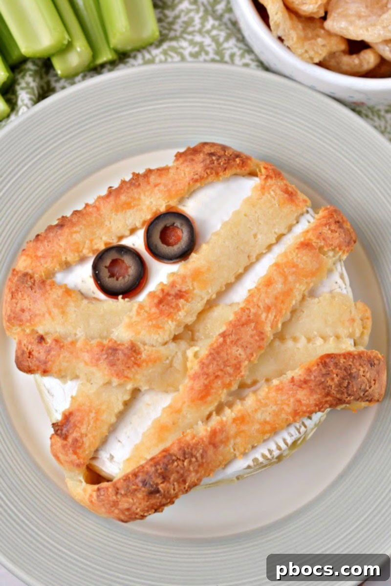 Keto Baked Brie Mummy