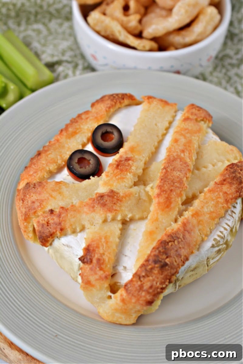 Keto Baked Brie Mummy