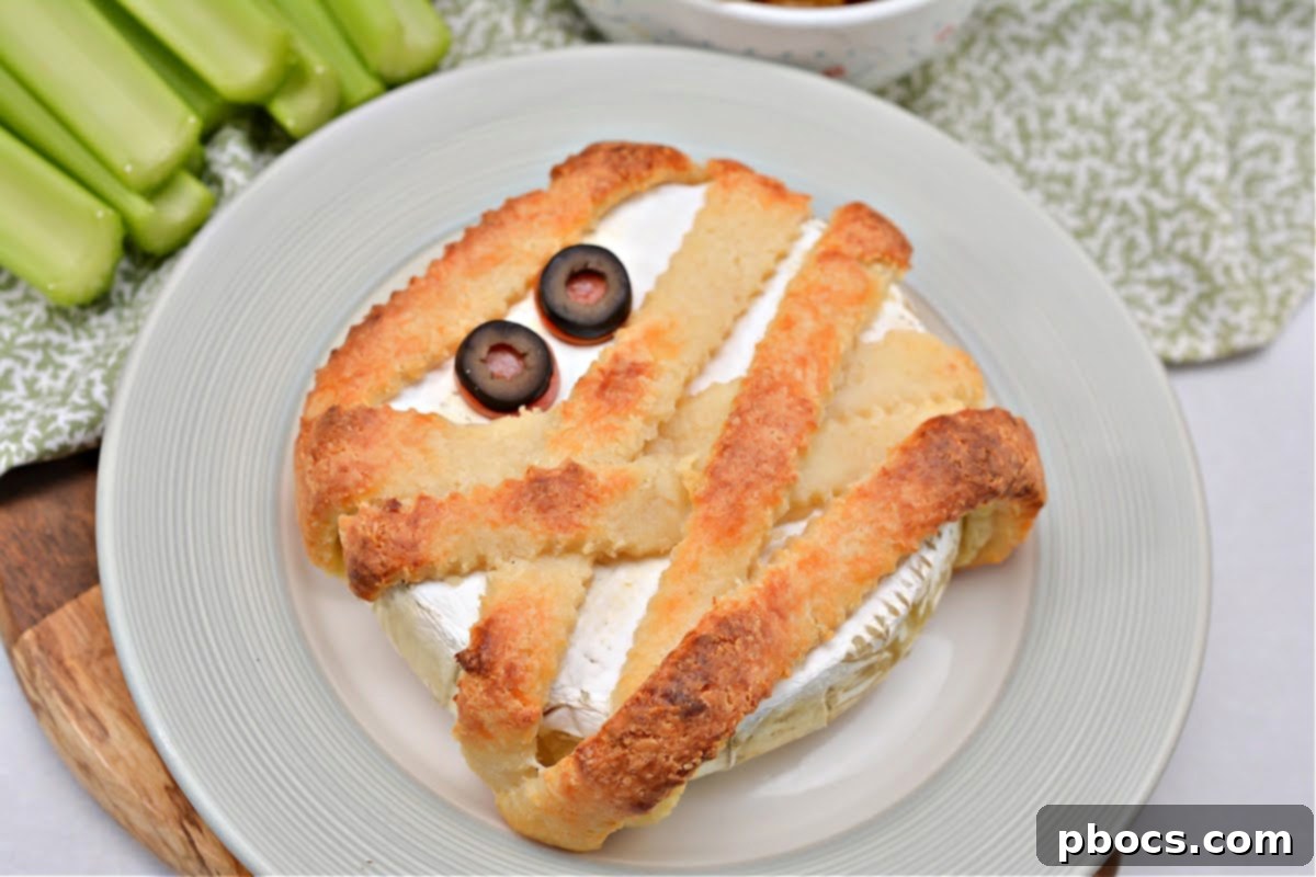 Keto Baked Brie Mummy