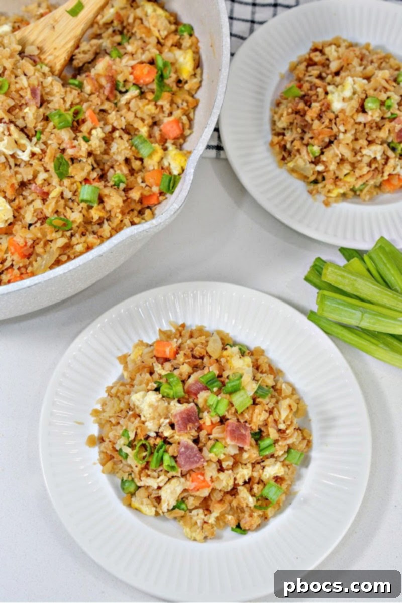 Low-Carb Cauliflower Fried Rice with Bacon and Eggs