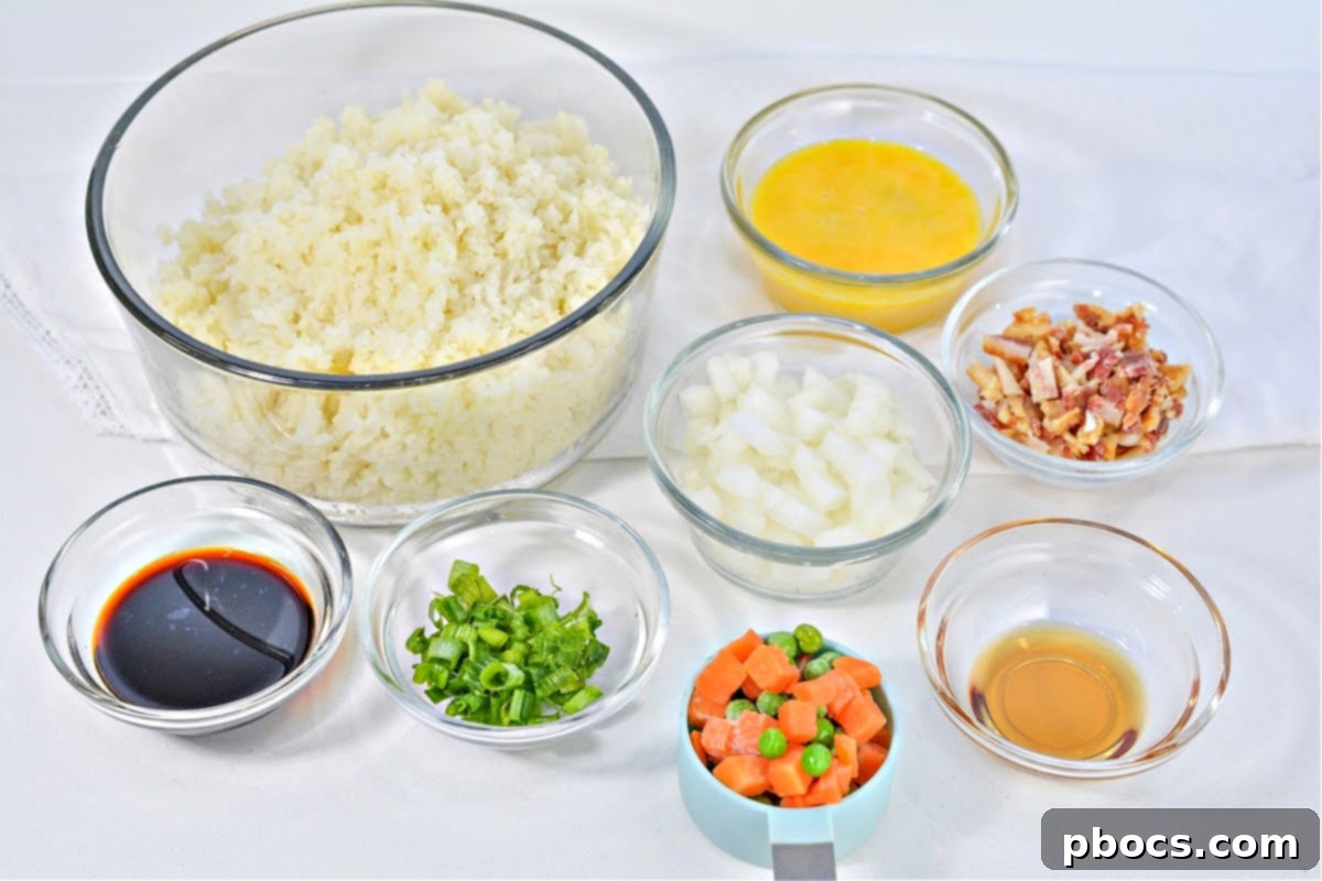 Low-Carb Veggie Fried Rice with Peas and Carrots