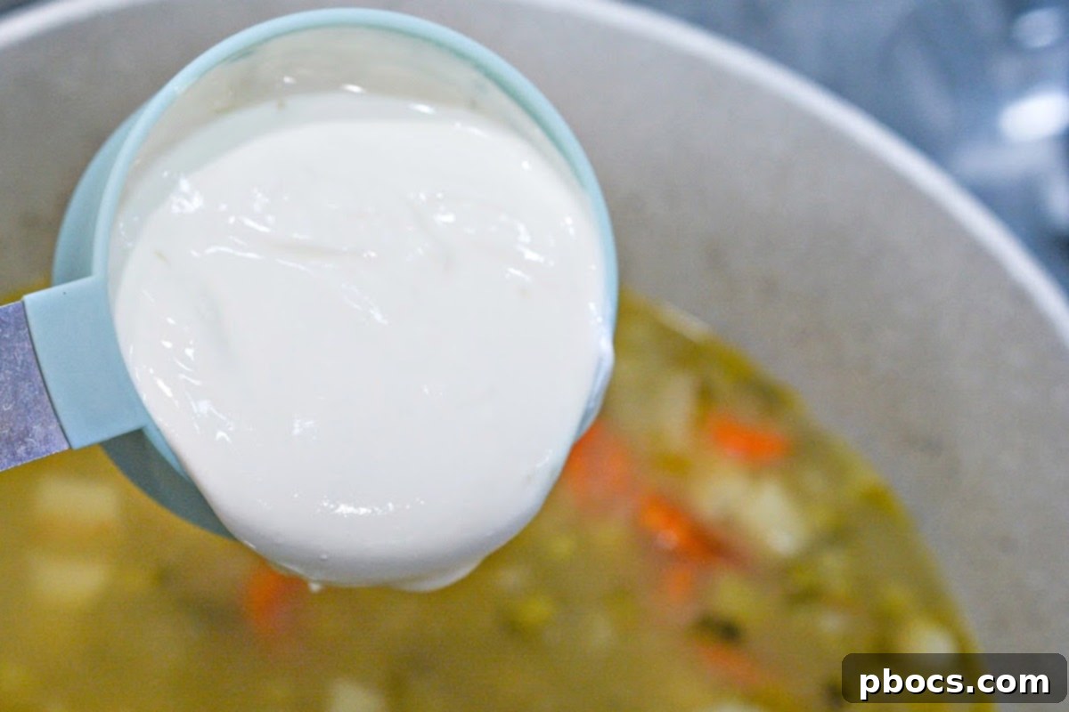 Soup simmering on the stovetop
