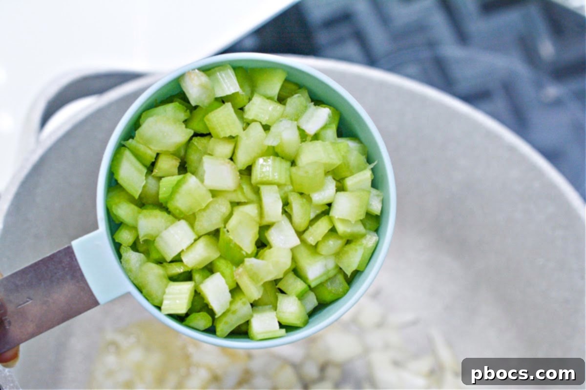 Melting butter in a pot for soup base