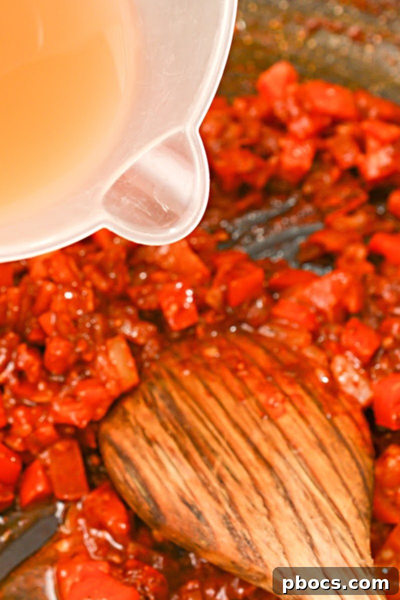 Mixing Paprika and Broth