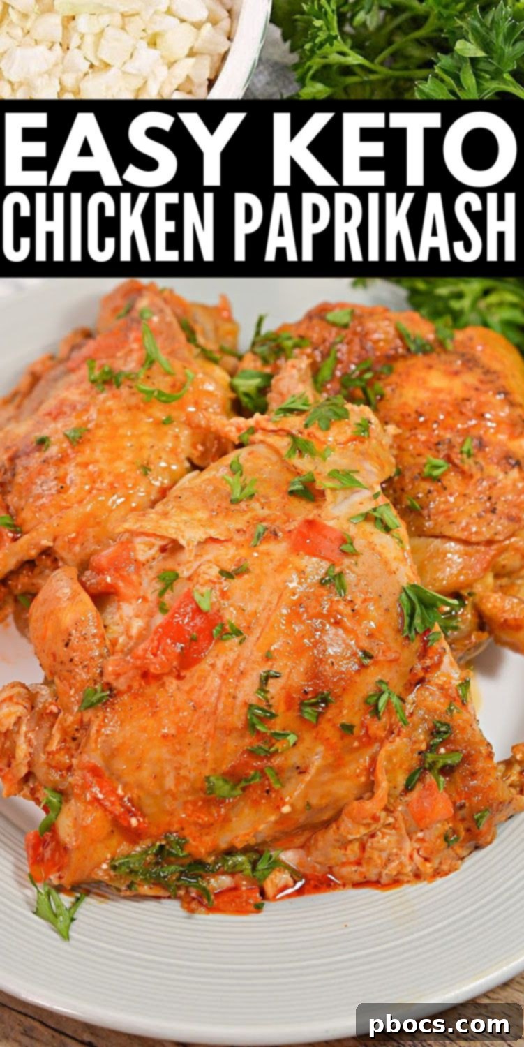 Keto Chicken Paprikash - Pinterest Pin