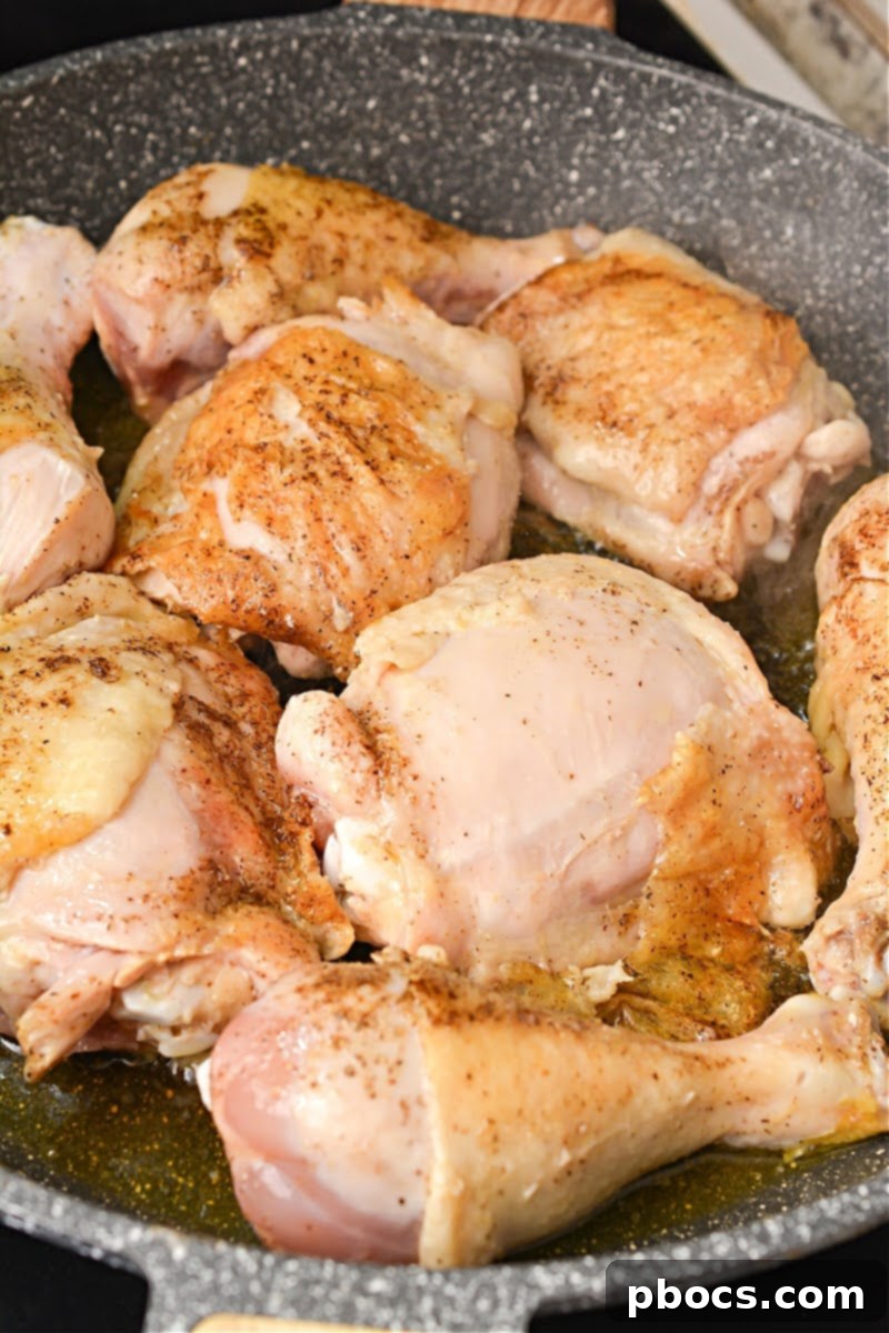 Searing Chicken for Paprikash