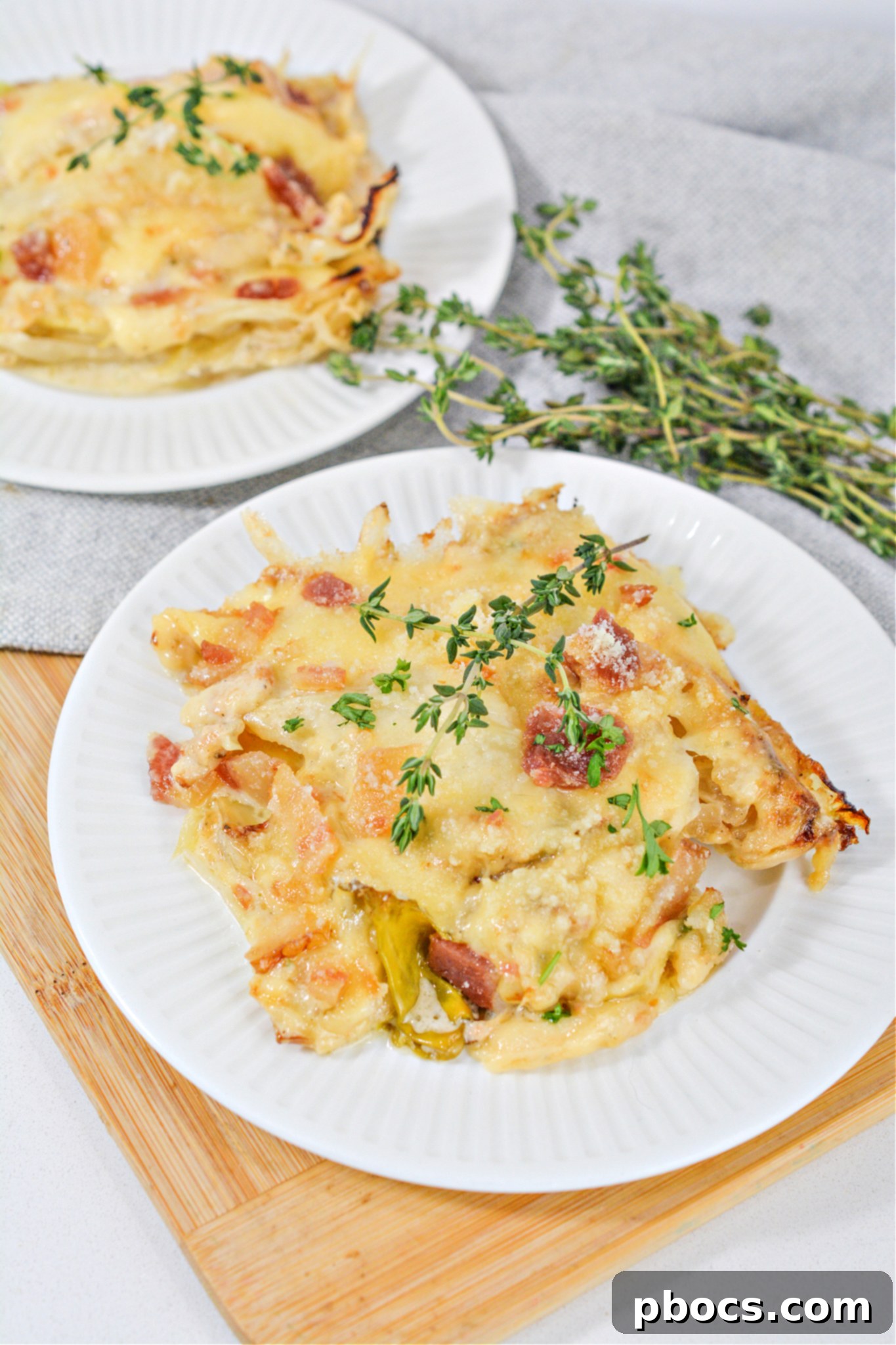 Keto Cabbage Au Gratin served alongside a main course