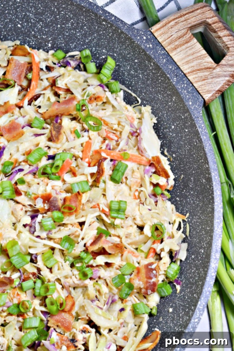 Serving of Keto Crack Slaw, highlighting its generous portion and appealing presentation.
