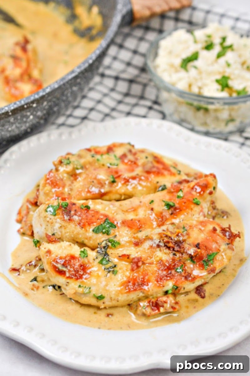 Creamy Tomato Basil Keto Chicken Skillet 2 Delicious Keto Chicken Skillet with Homemade Tomato Basil Cream Sauce