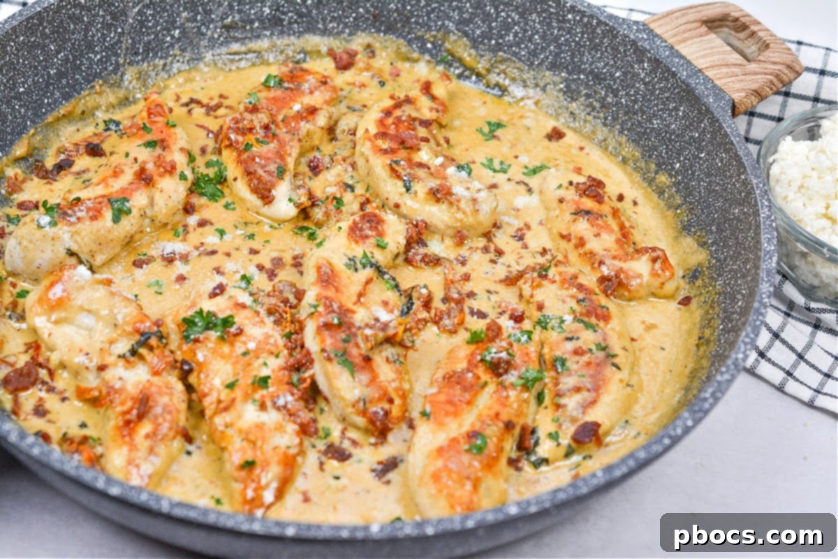 Creamy Tomato Basil Keto Chicken Skillet 6 Ingredients for tomato basil cream sauce in a skillet