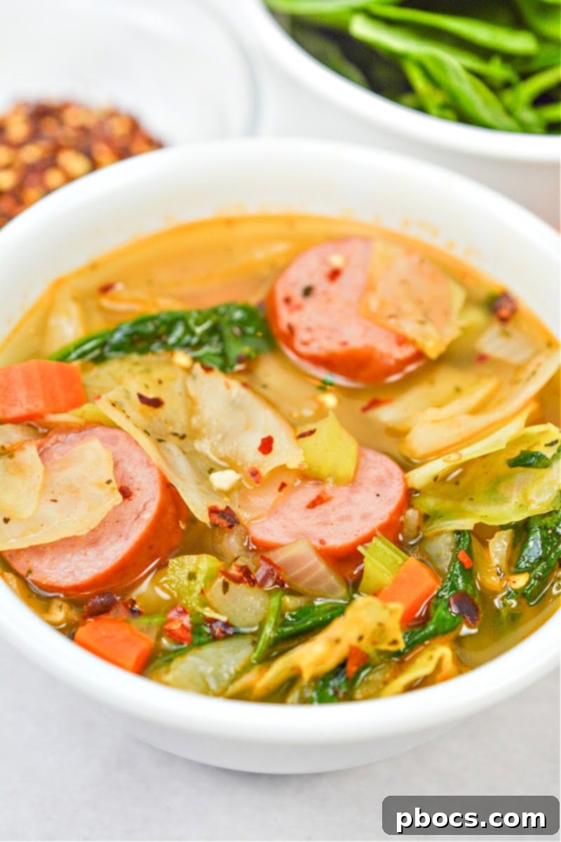 Keto Kielbasa Sausage and Vegetable Soup