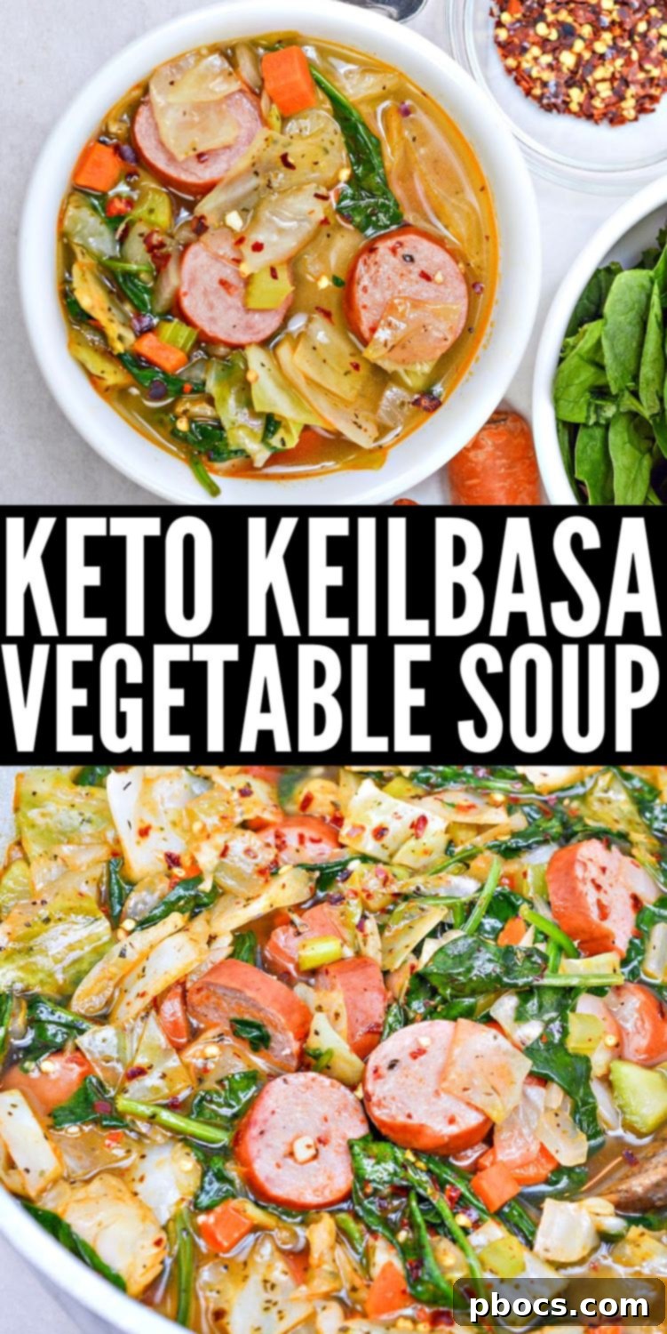 Keto Kielbasa Sausage and Vegetable Soup