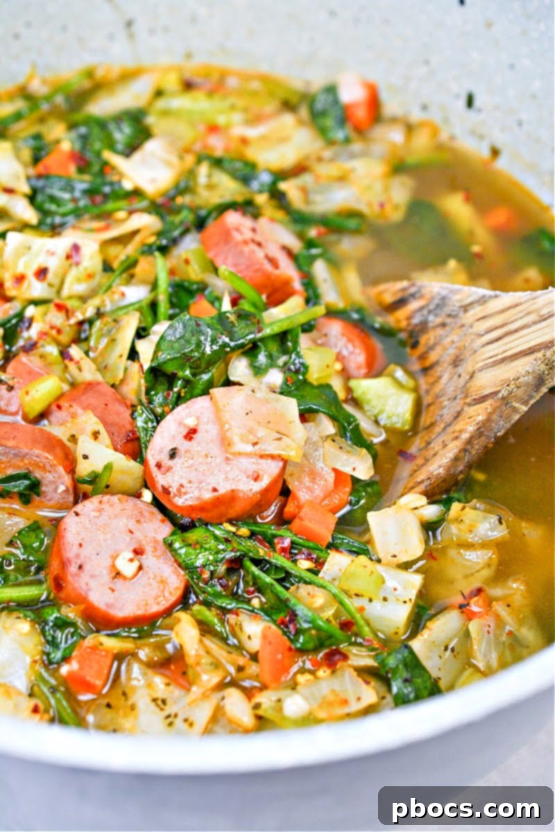 Keto Kielbasa Sausage and Vegetable Soup