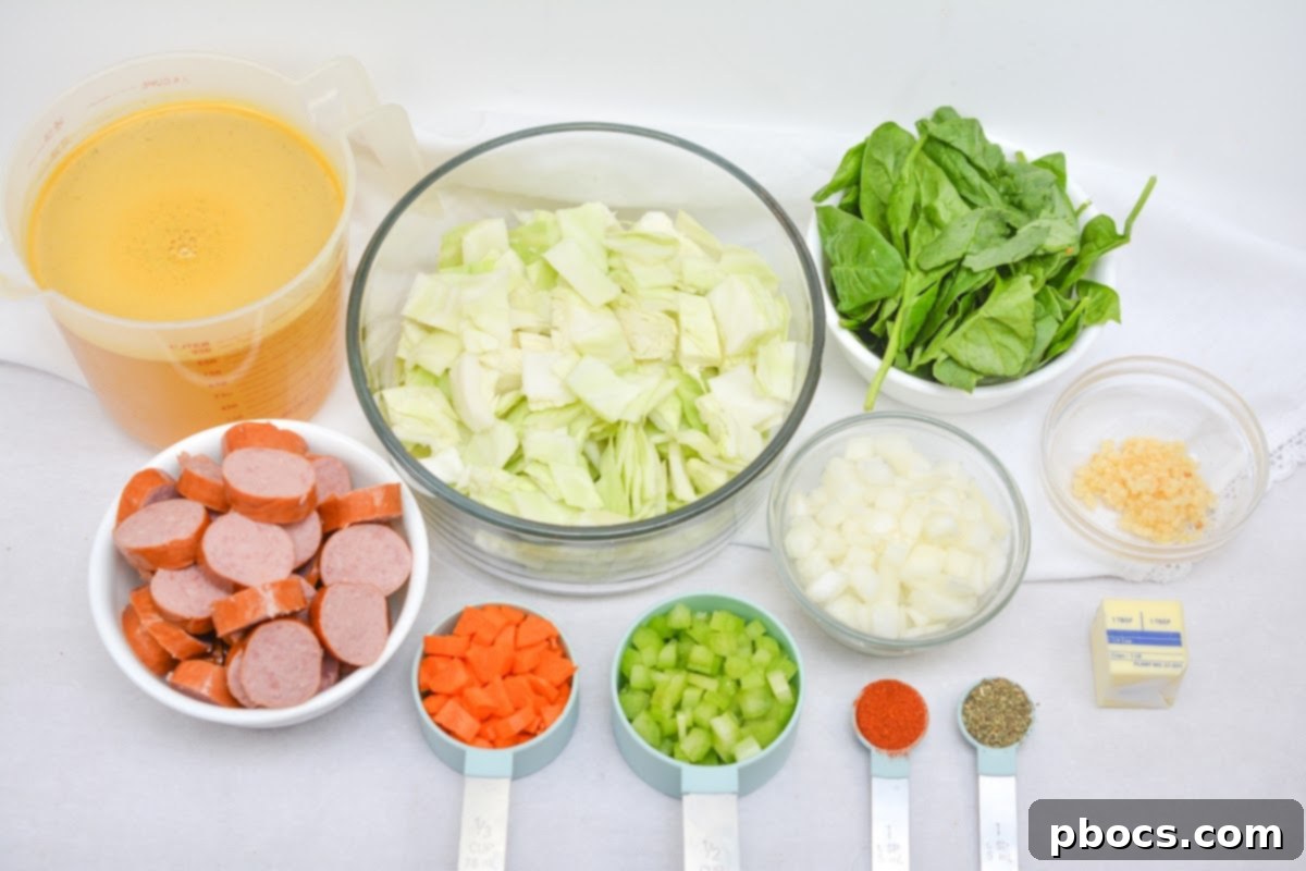 Keto Kielbasa Sausage and Vegetable Soup