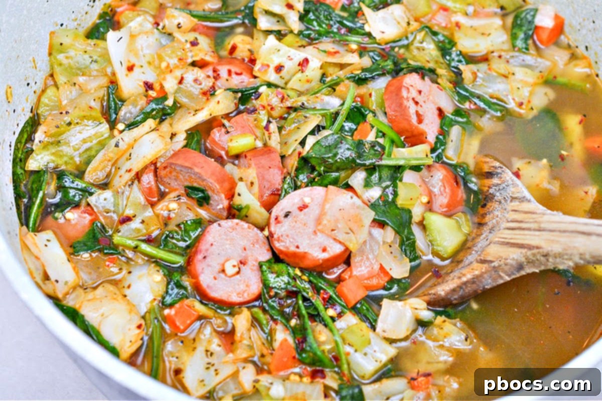 Keto Kielbasa Sausage and Vegetable Soup