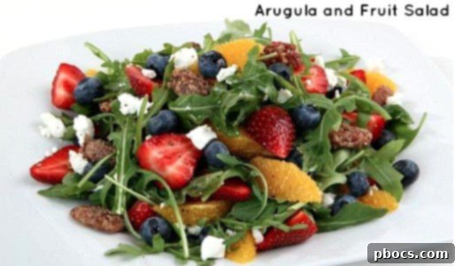 Arugula Salad with Strawberries, Blueberries and Oranges