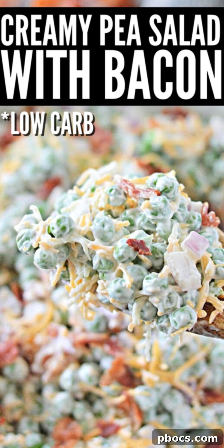 Keto-Friendly Pea Salad Delight 12 Low-Carb Pea Salad Recipe Pin Image