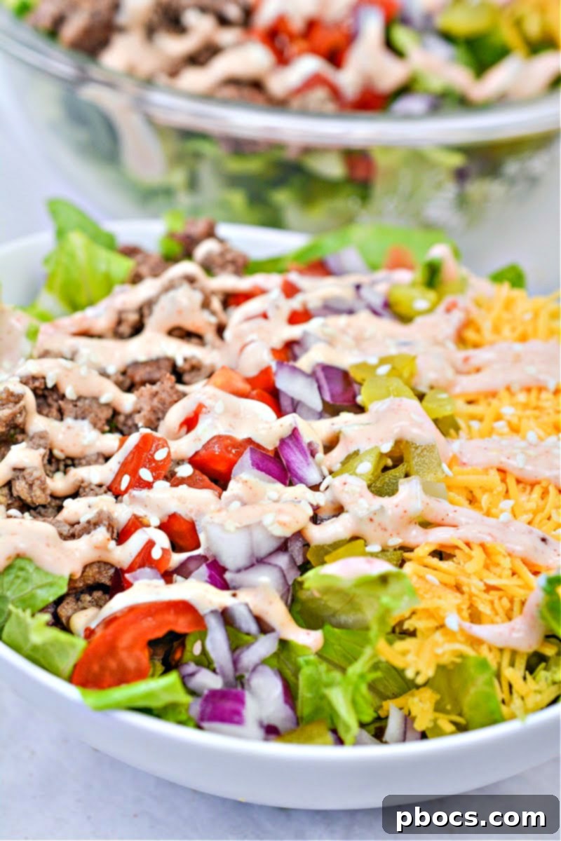 Keto Big Mac Salad - Delicious low-carb version of the classic fast-food burger