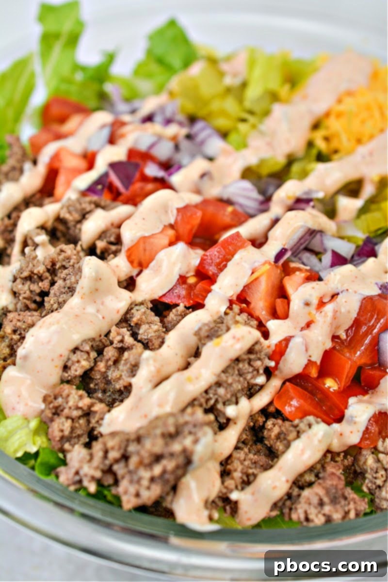 Keto Big Mac Salad ready to serve